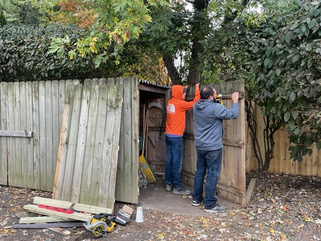 Volunteers at VSC Fixing Shed